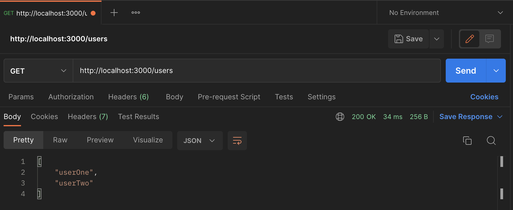 Testing Get Users API Developed in Nest JS